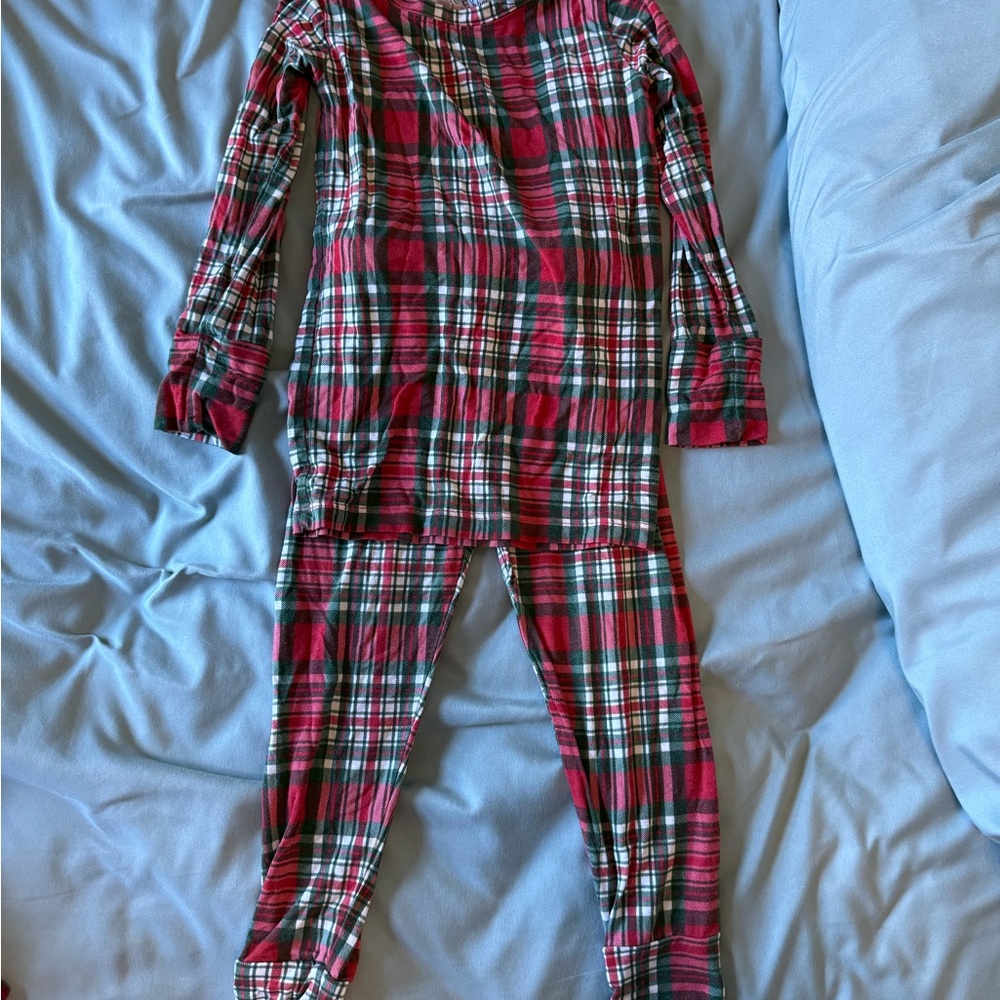 Festive Plaid Kids Pajama Set